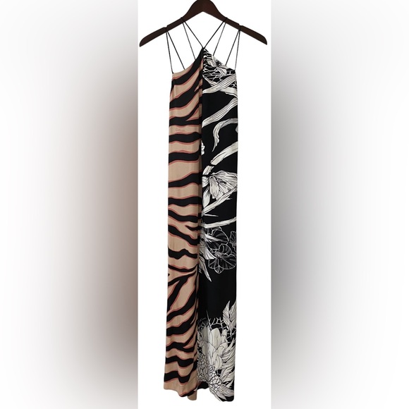 Just Cavalli Double Patterned Maxi Dress With Crisscross Straps Size 38 NWT - Picture 6 of 13